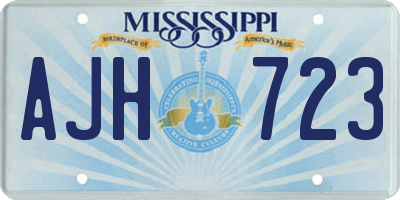 MS license plate AJH723
