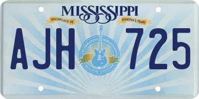 MS license plate AJH725