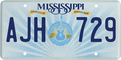 MS license plate AJH729