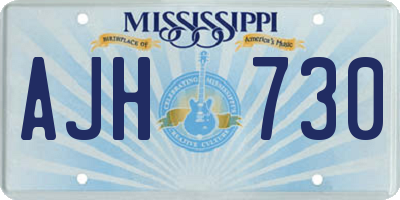 MS license plate AJH730