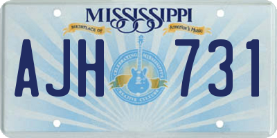 MS license plate AJH731