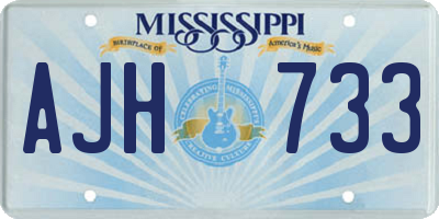 MS license plate AJH733