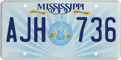 MS license plate AJH736