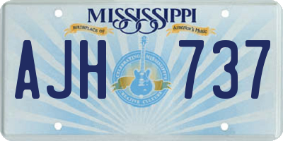 MS license plate AJH737