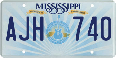 MS license plate AJH740