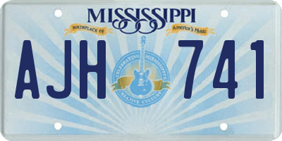 MS license plate AJH741