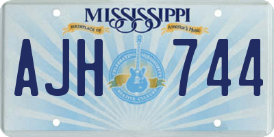 MS license plate AJH744