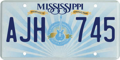 MS license plate AJH745