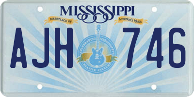 MS license plate AJH746