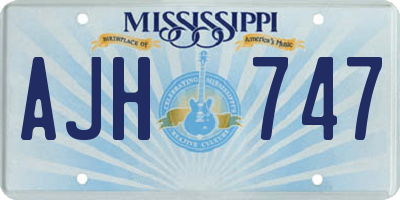 MS license plate AJH747
