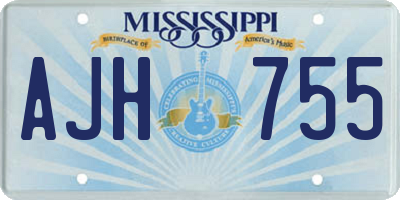 MS license plate AJH755