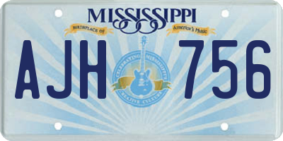 MS license plate AJH756