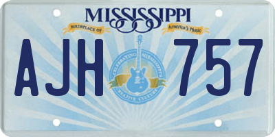 MS license plate AJH757