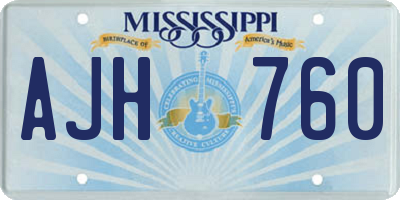 MS license plate AJH760