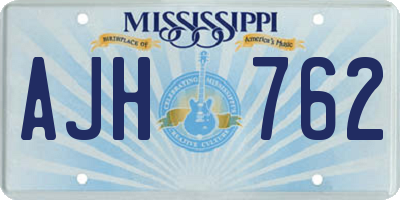 MS license plate AJH762