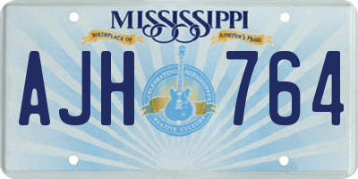 MS license plate AJH764