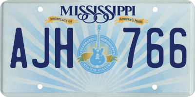 MS license plate AJH766