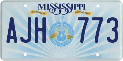 MS license plate AJH773