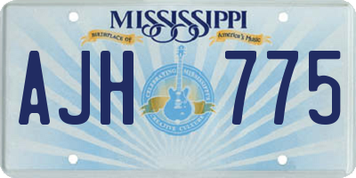 MS license plate AJH775
