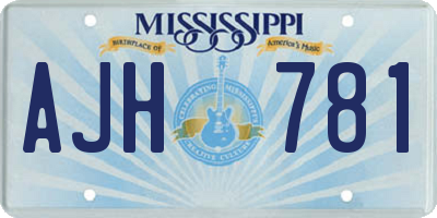 MS license plate AJH781