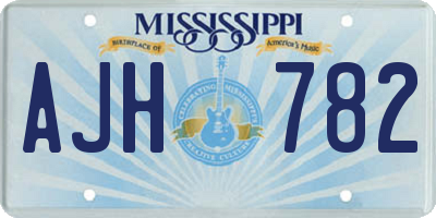 MS license plate AJH782