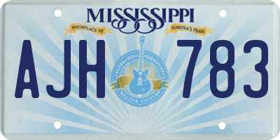 MS license plate AJH783