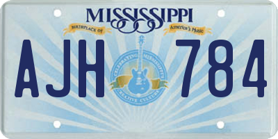 MS license plate AJH784