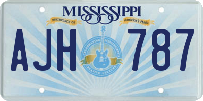 MS license plate AJH787