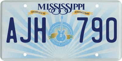 MS license plate AJH790