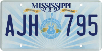 MS license plate AJH795