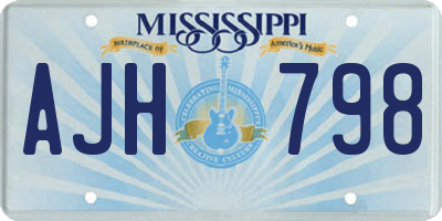 MS license plate AJH798