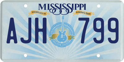 MS license plate AJH799
