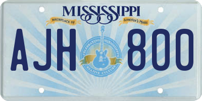MS license plate AJH800