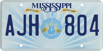 MS license plate AJH804