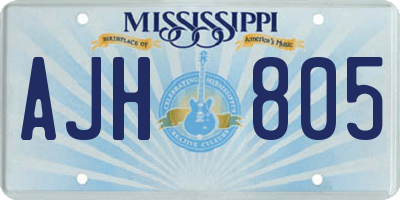 MS license plate AJH805