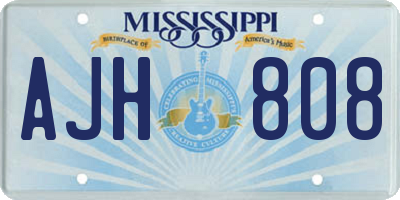 MS license plate AJH808