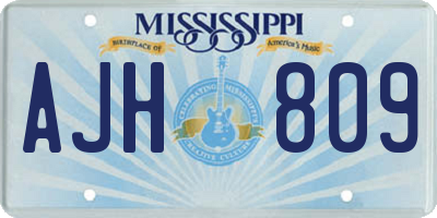 MS license plate AJH809
