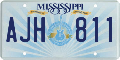 MS license plate AJH811