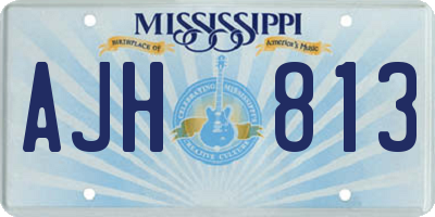 MS license plate AJH813