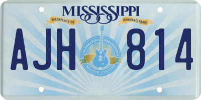 MS license plate AJH814