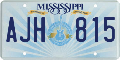 MS license plate AJH815