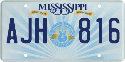 MS license plate AJH816