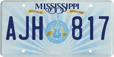 MS license plate AJH817