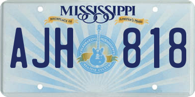 MS license plate AJH818