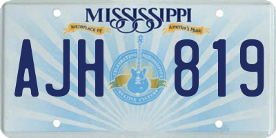 MS license plate AJH819