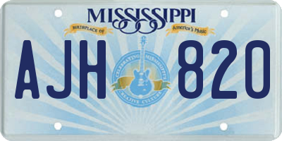 MS license plate AJH820