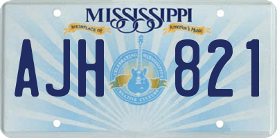 MS license plate AJH821