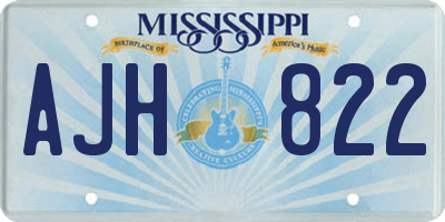 MS license plate AJH822