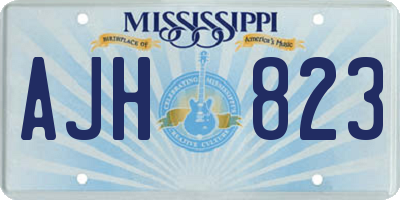 MS license plate AJH823