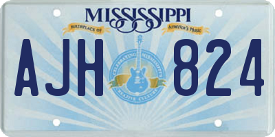 MS license plate AJH824